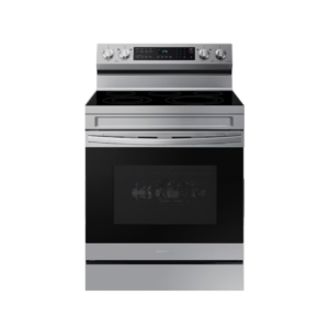 Samsung 30-in Glass Top 5 Burners Self-Cleaning Air Fry Freestanding Smart Electric Range (Fingerprint Resistant Stainless Steel)