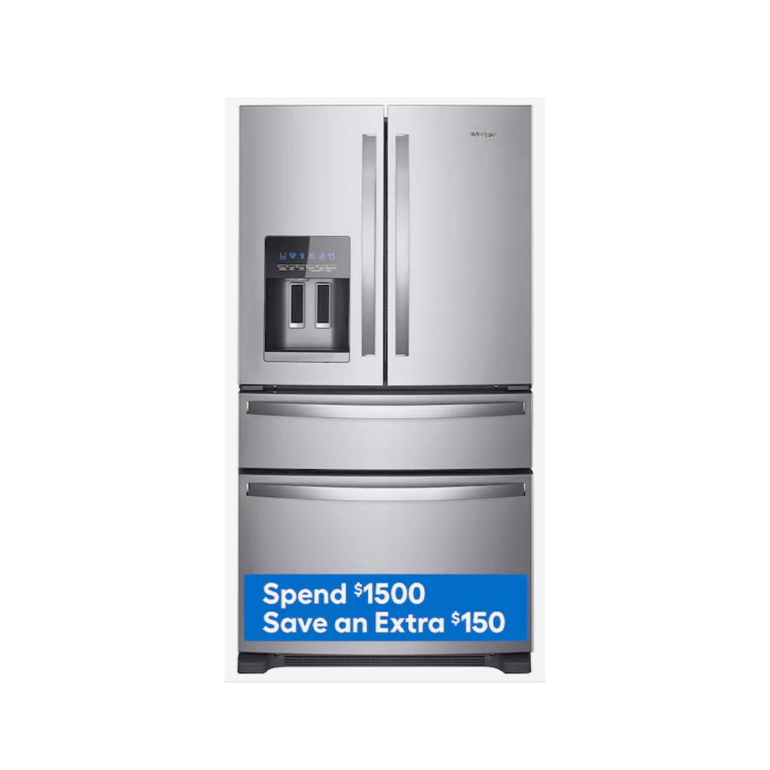 Whirlpool 4-Door French Door Refrigerator with Ice Maker, Water and Ice Dispenser (Fingerprint Resistant Stainless Steel) ENERGY STAR